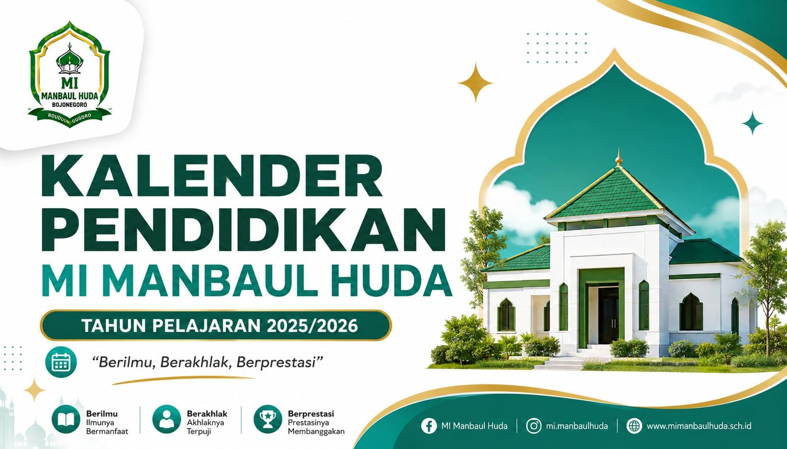 Kalender Pendidikan (Kaldik) Tahun Ajaran 2025/2026 MI Manba'ul Huda Sekaran.